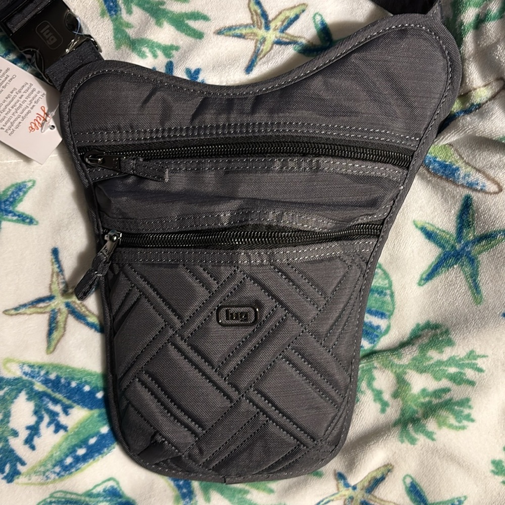 Lug Gray Quilted Crossbody Bag